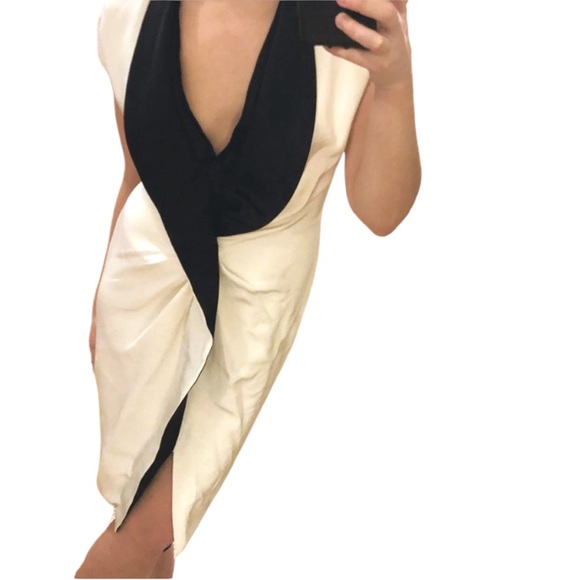 NWOT Givenchy Paris FW 2012 White Silk Cocktail Dress w/ Black Frill Trim 6 / 38 - Picture 12 of 16